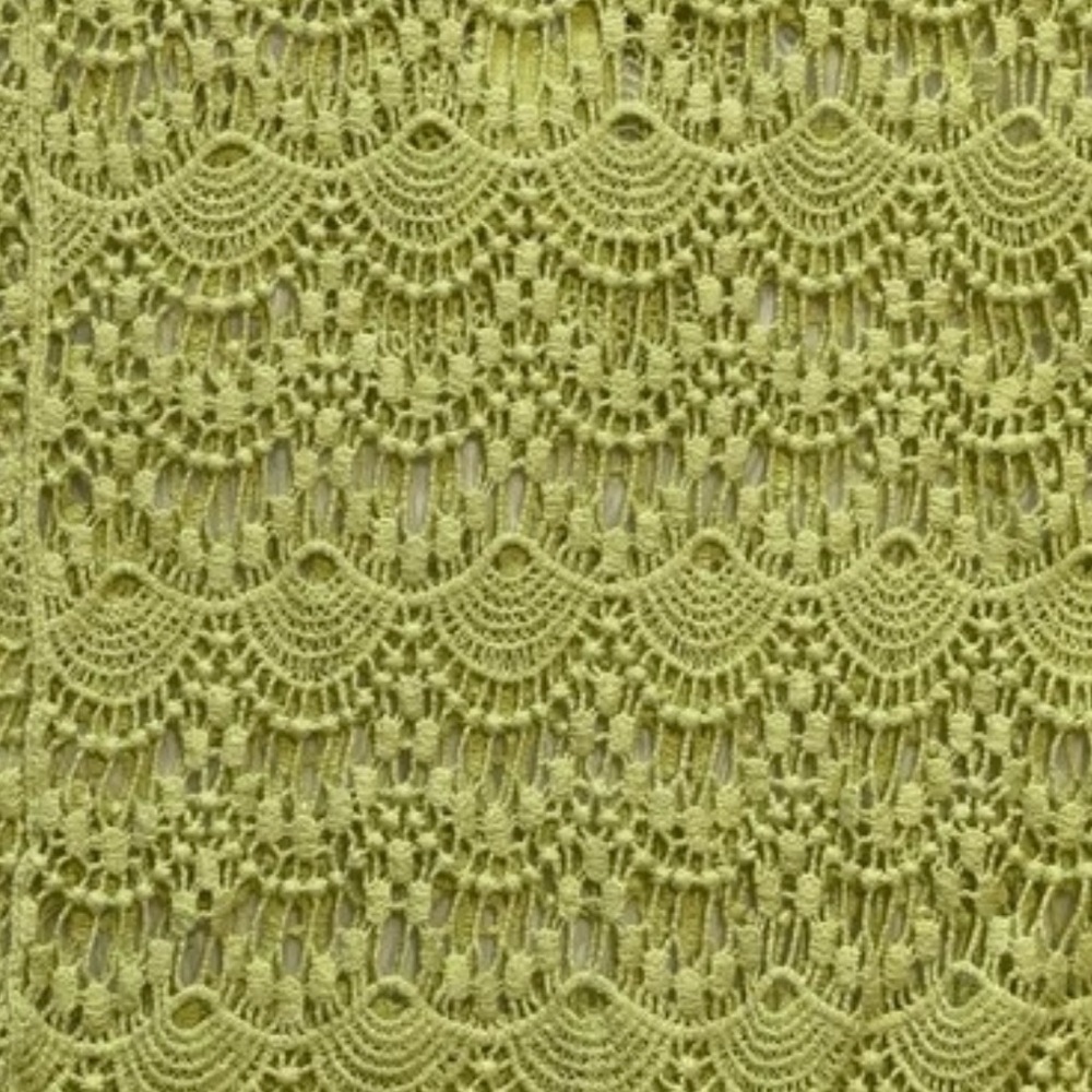 Boho Crochet Lime Green‎ Tunic Top Coastal Cowgirl Festival Cottagecore Sz XL - Picture 6 of 8